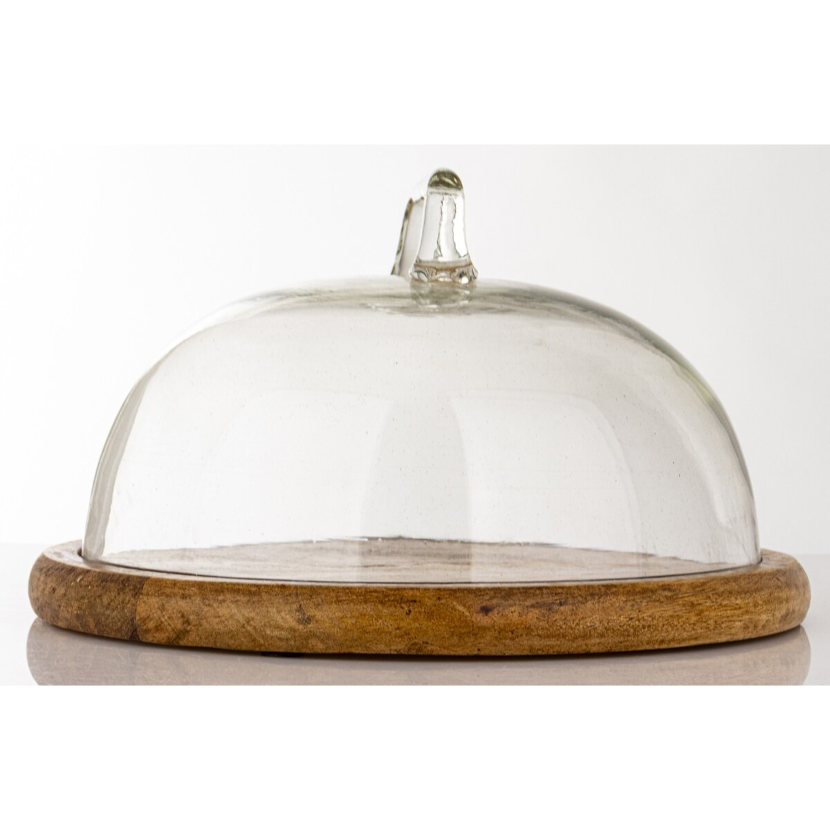 Patera z drewnianą podstawą i kloszem 17x28x28 cm MANIGLIA
