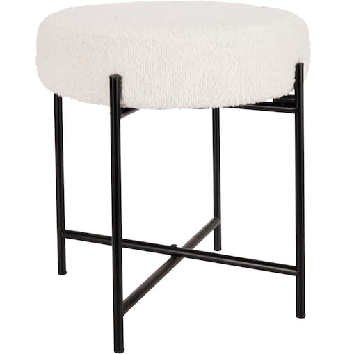 Taboret z obiciem bouclé KRUK, Ø 36 x 40 cm