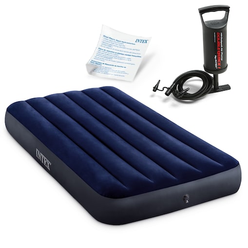 Materac dmuchany Intex jednoosobowy z pompką tłokową 191x99x25 cm