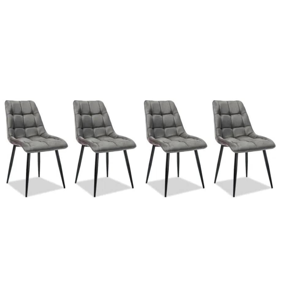 Zestaw krzeseł CHIC VELVET 4 szt szare