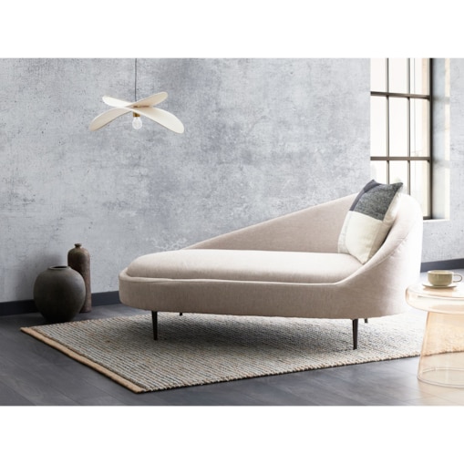 Szezlong prawostronny beżowoszary VALREAS