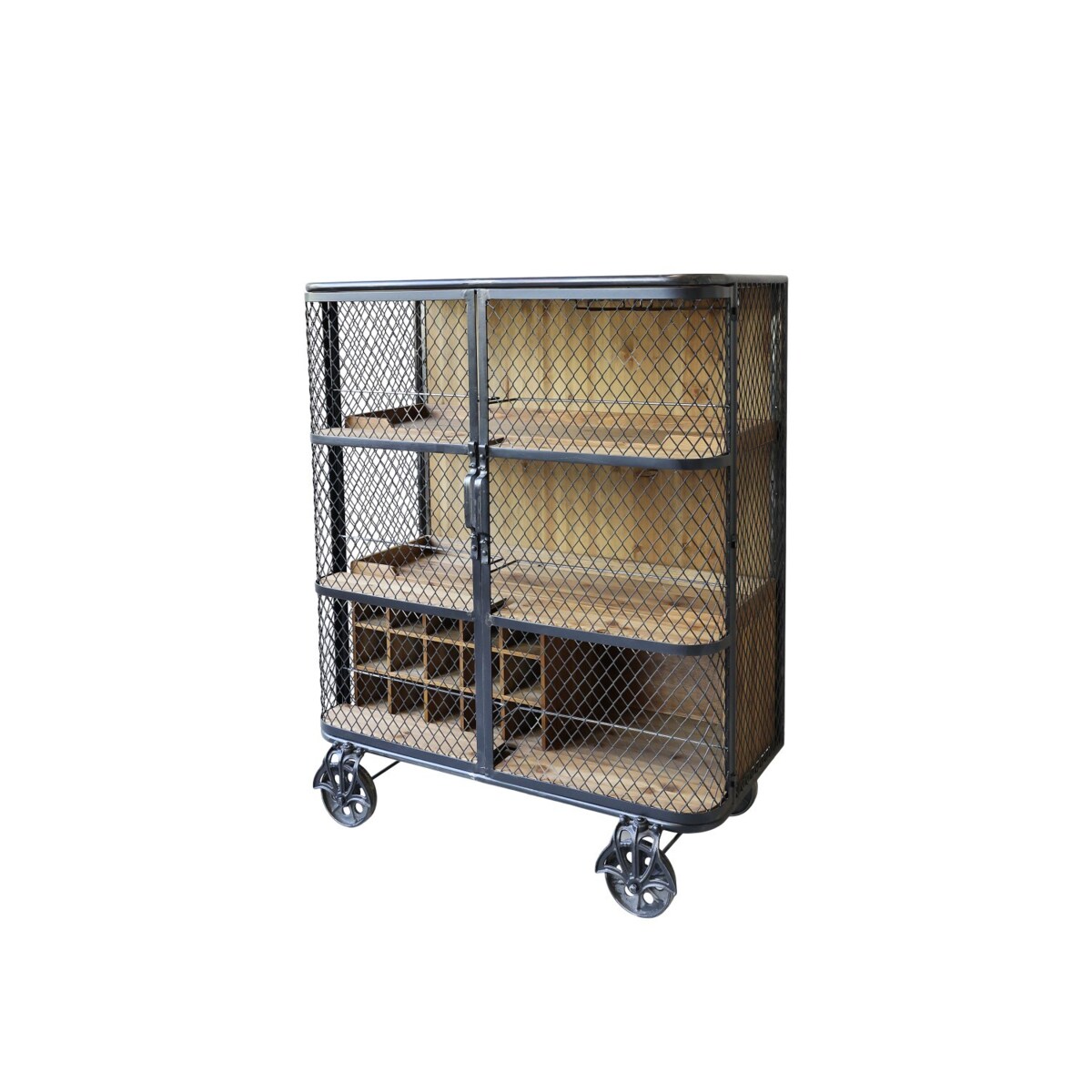 Komoda barowa na kółkach z siatką 94,5 cm