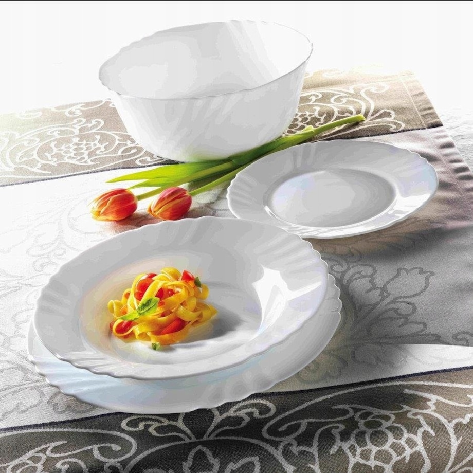 BORMIOLI TALERZE DESEROWE EBRO 6x 20 cm BIAŁE na ciasto desery jedzenie