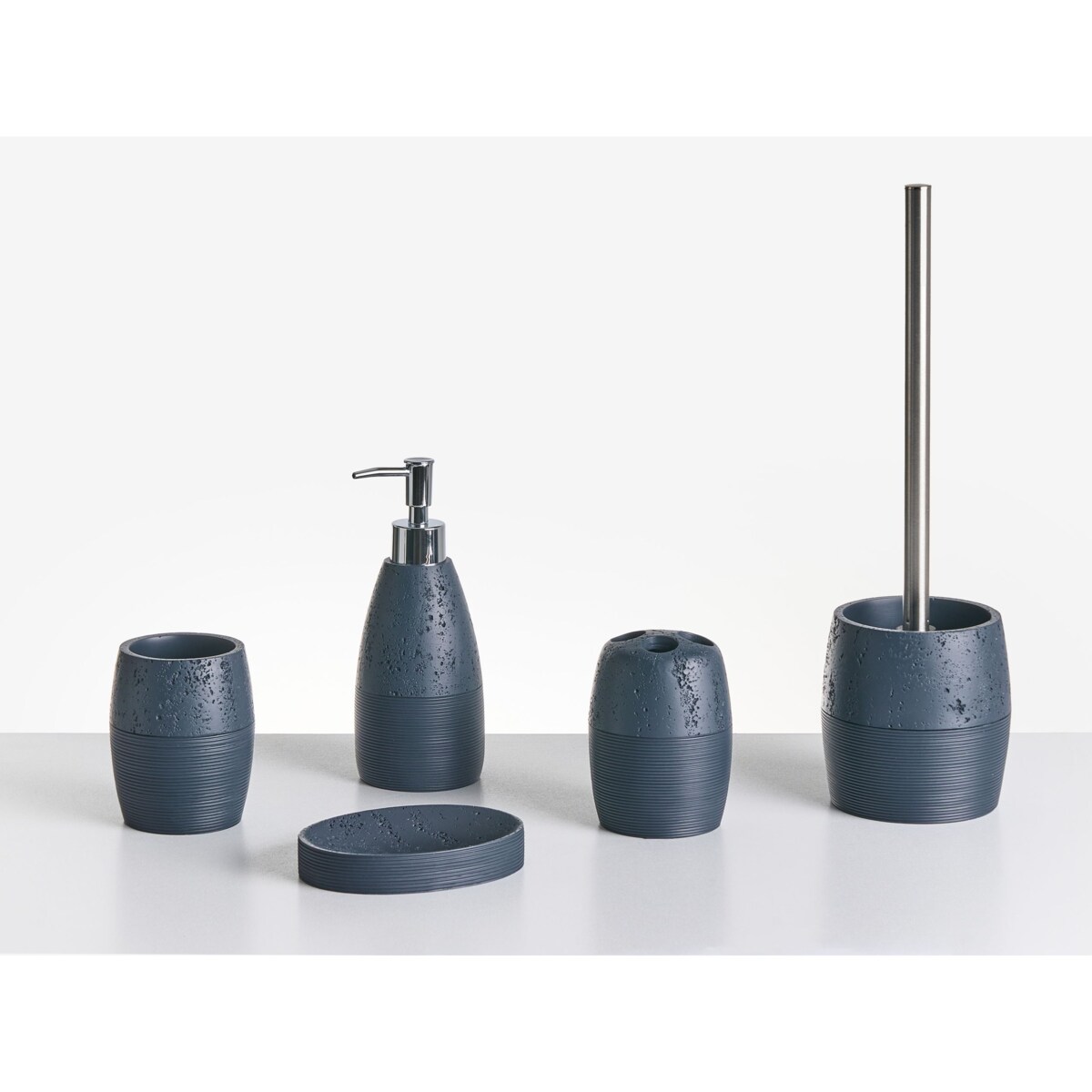 Zestaw akcesoriów łazienkowych 5 elementów YARAPA Ciemnoniebieski