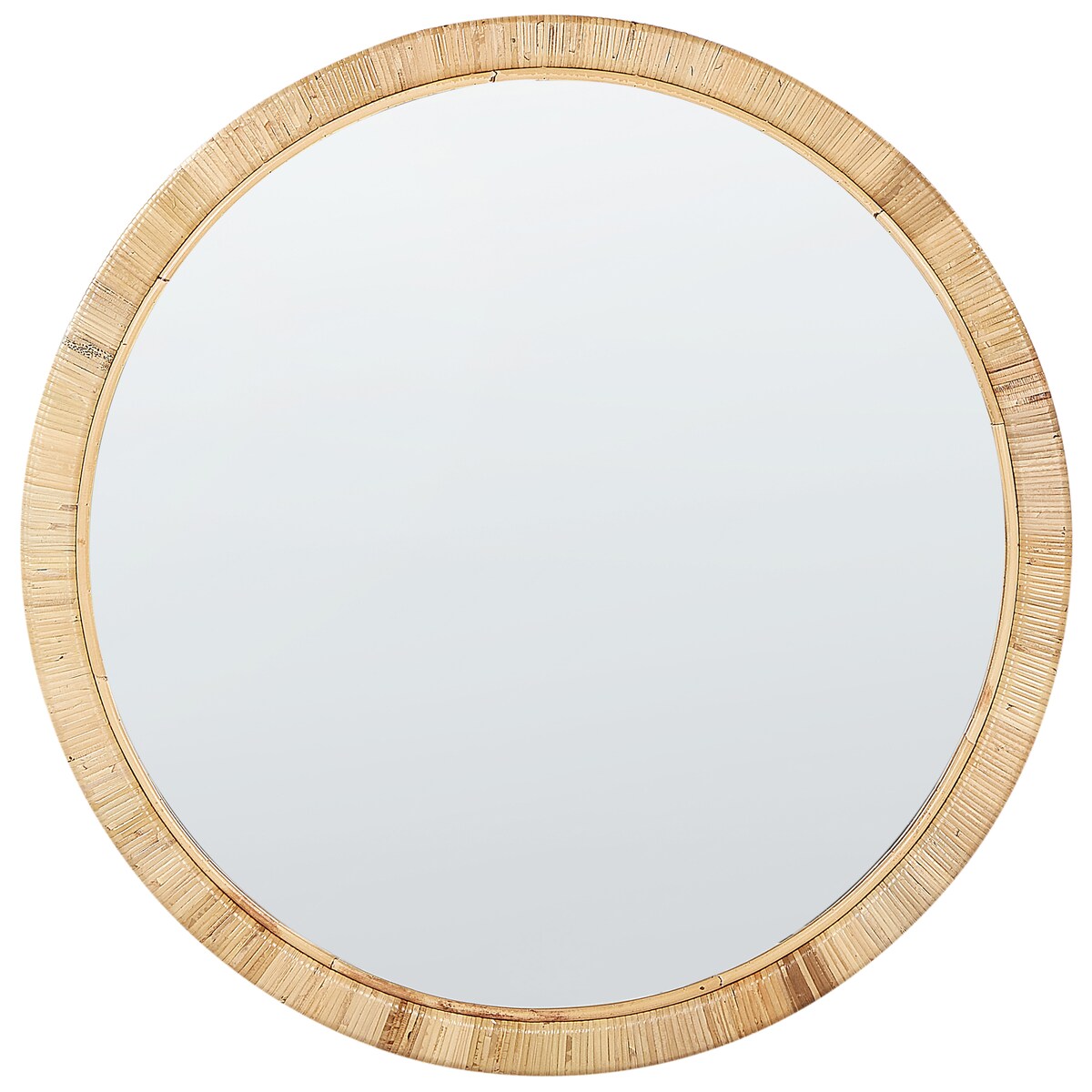 Lustro ścienne ANLEZY 80 cm 80 cm Rattan Naturalny