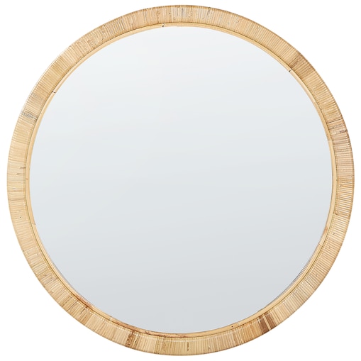 Lustro ścienne ANLEZY 80 cm 80 cm Rattan Naturalny