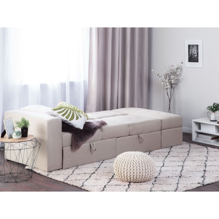 Sofa rozkładana beżowa FALSTER