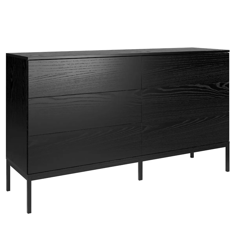 Komoda KRON 6S 150cm czarny dąb