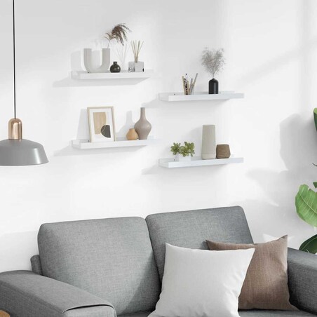 vidaXL Półki ścienne, 4 szt., białe, 40x9x3 cm