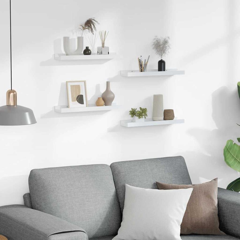 vidaXL Półki ścienne, 4 szt., białe, 40x9x3 cm