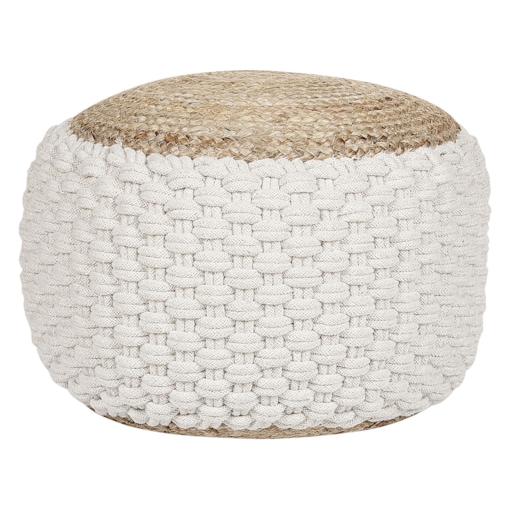 Puf bawełniany 50 x 35 cm biało-beżowy AIZA