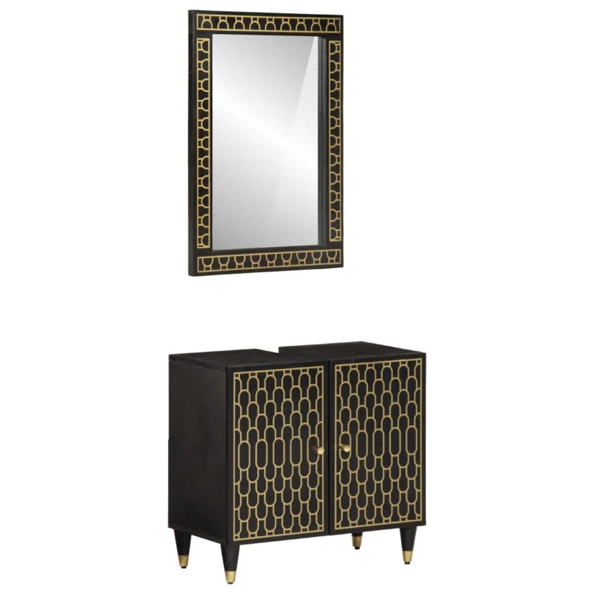 vidaXL 2-cz. zestaw mebli łazienkowych, lite drewno mango