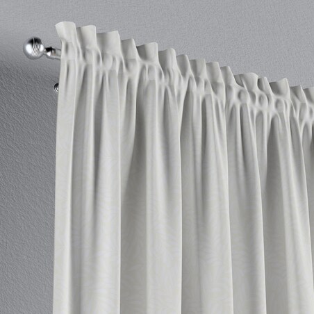 Zasłona na kanale z grzywką 1 szt. 130x260 śmietankowa biel, listki
