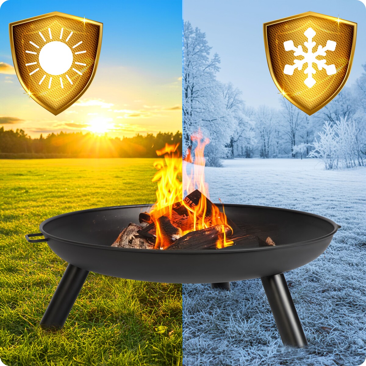 Palenisko ogrodowe z uchwytami na ognisko grill 80cm Berdsen BD-882