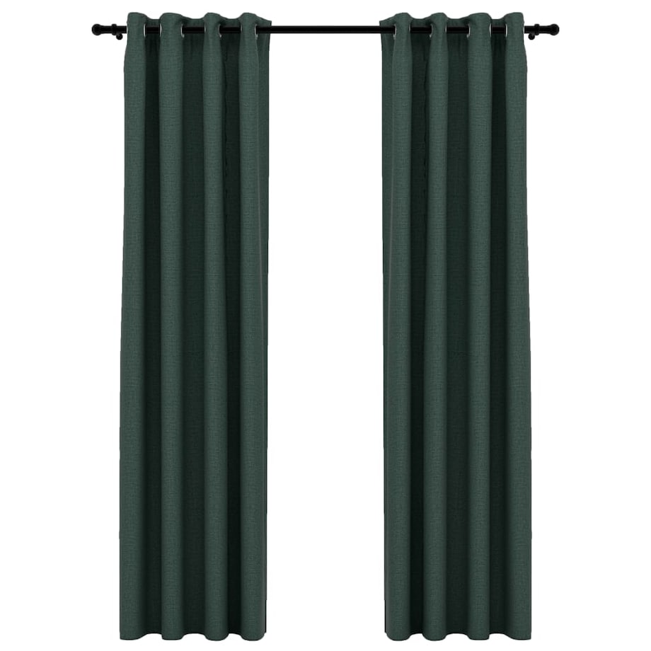 vidaXL Zasłony stylizowane na lniane, 2 szt., zielone, 140x225 cm