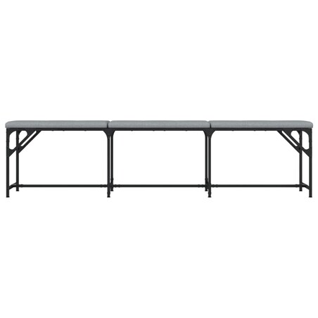 vidaXL Ławka do jadalni, jasnoszara, 186x32x45 cm, stal i tkanina