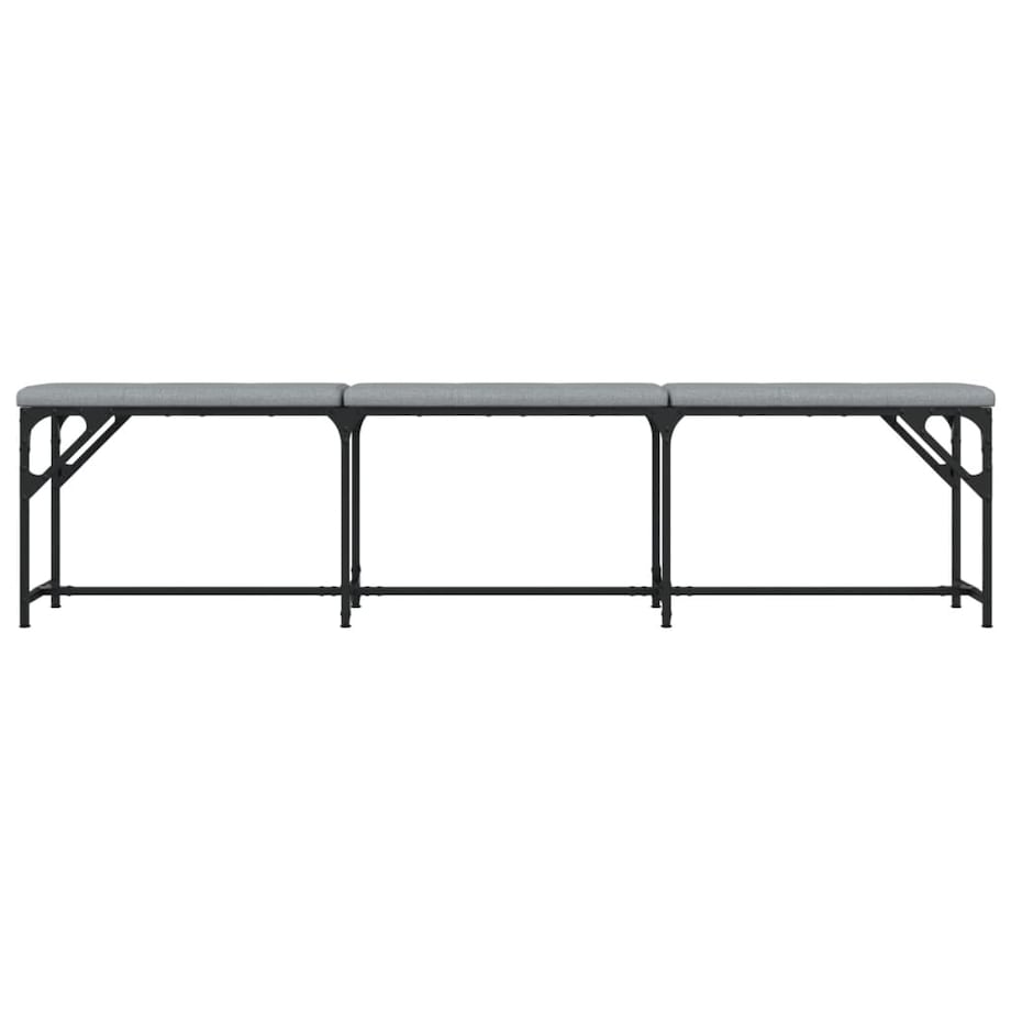 vidaXL Ławka do jadalni, jasnoszara, 186x32x45 cm, stal i tkanina