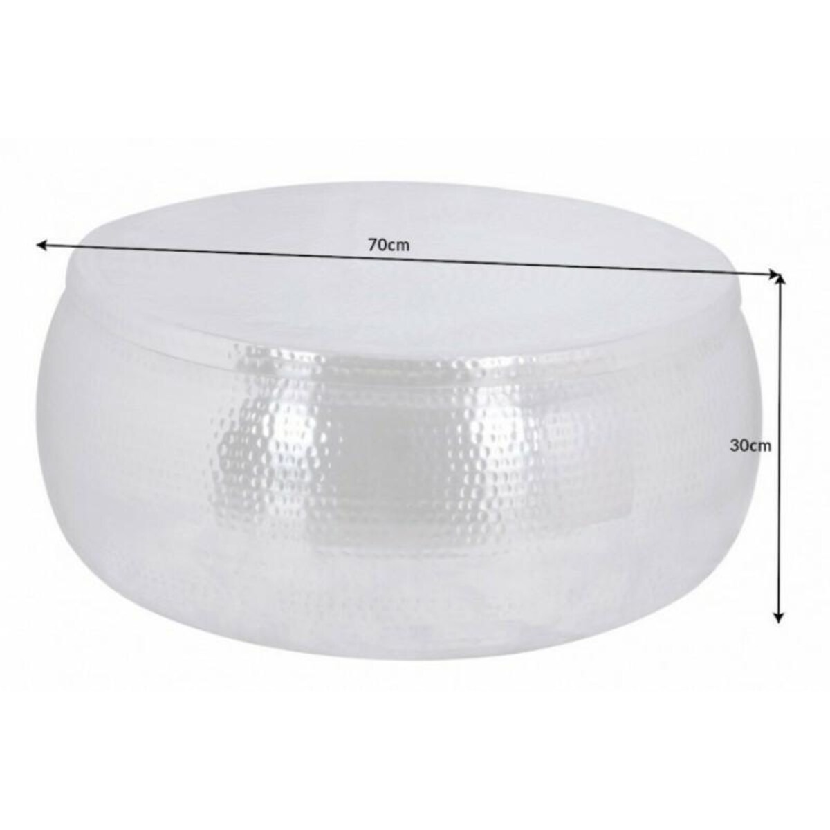 INVICTA stolik kawowy ORIENT STORAGE - 70cm, aluminum, metal, srebrny