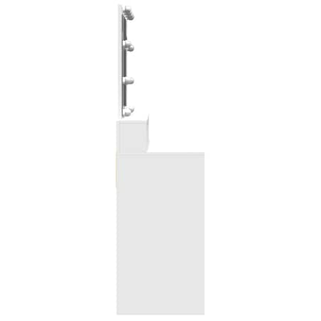 vidaXL Toaletka z LED, biała, 80x41x144,5 cm