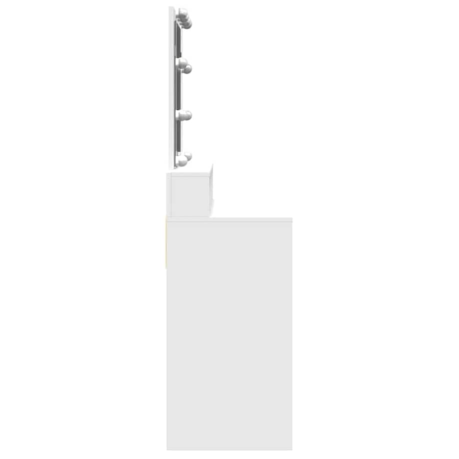 vidaXL Toaletka z LED, biała, 80x41x144,5 cm