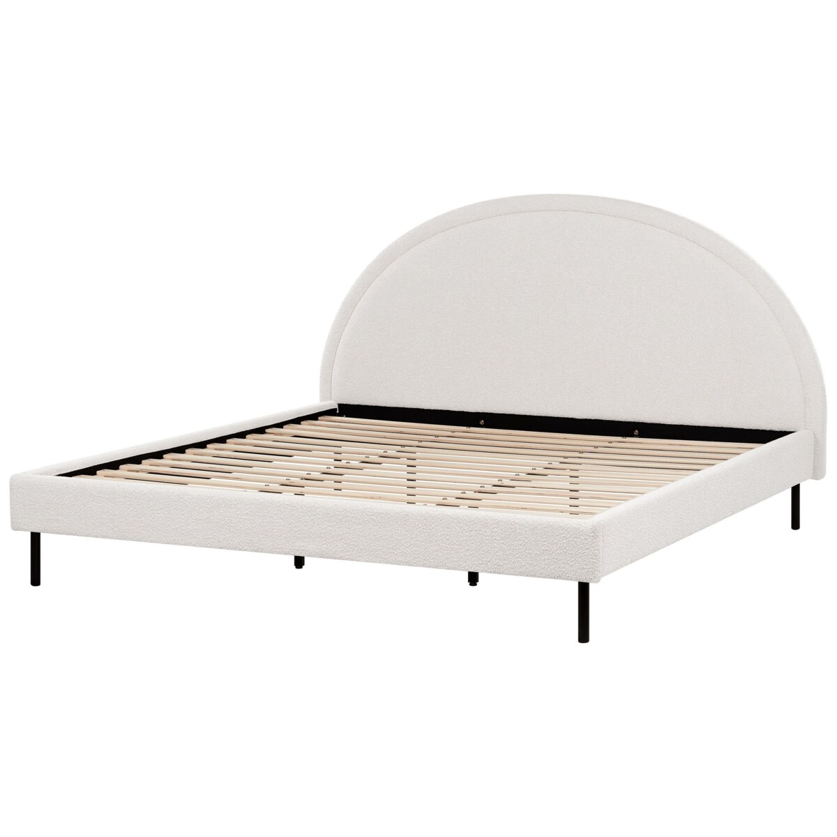 Łóżko boucle 180 x 200 cm białe MARGUT