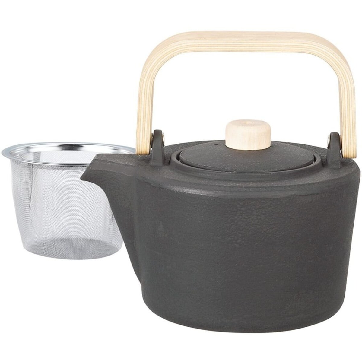 Czajniczek żeliwny Zaparzacz do herbaty z drewnianym uchwytem 1.3L KINGHOFF