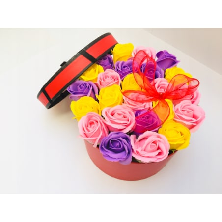 DUŻY BOX KWIATY MYDLANE PACHNĄCE NA dzień mamy upominek urodziny prezent