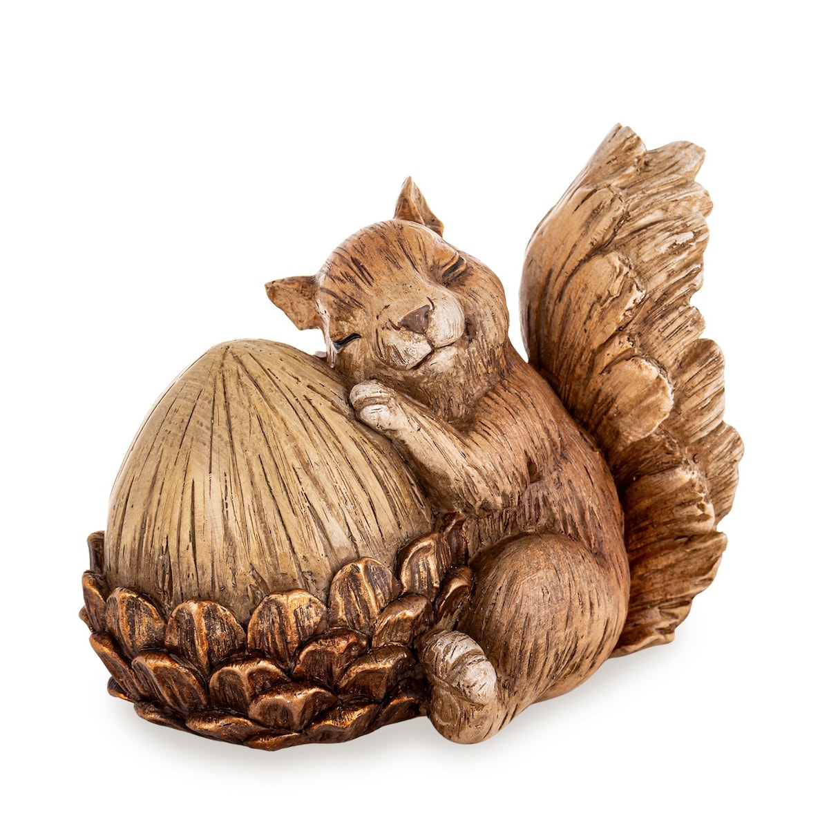 Dekoracja wiewiórka 13x16x14 cm SIMON przytulony do żołędzia