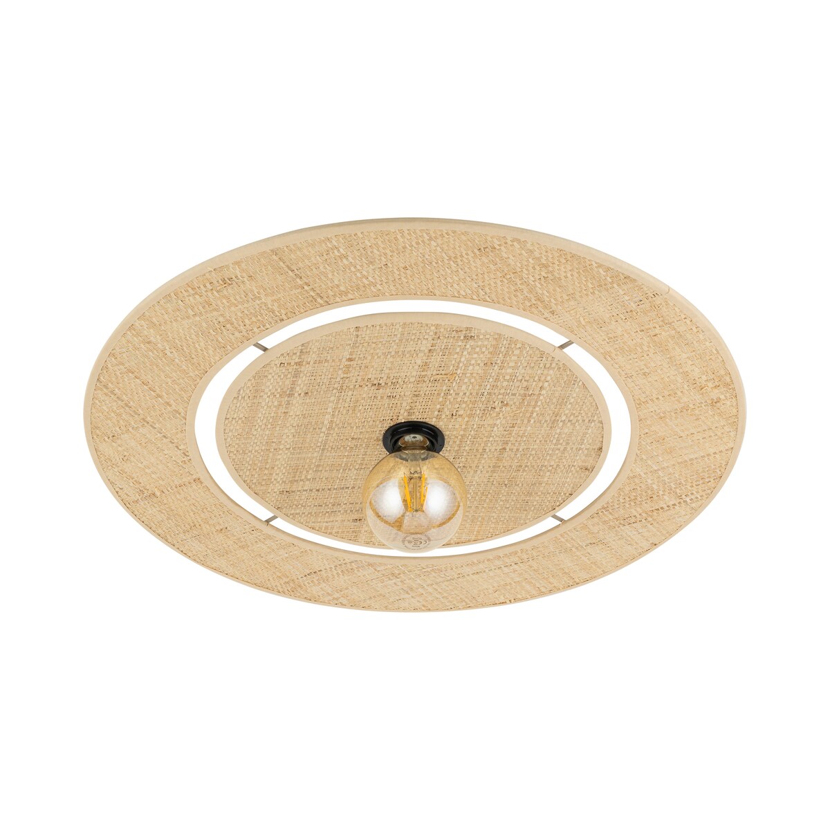 Lampa sufitowa TK Lighting CALMA 600 60 cm boho rattan/rafia beżowa E27 do salonu sypialni