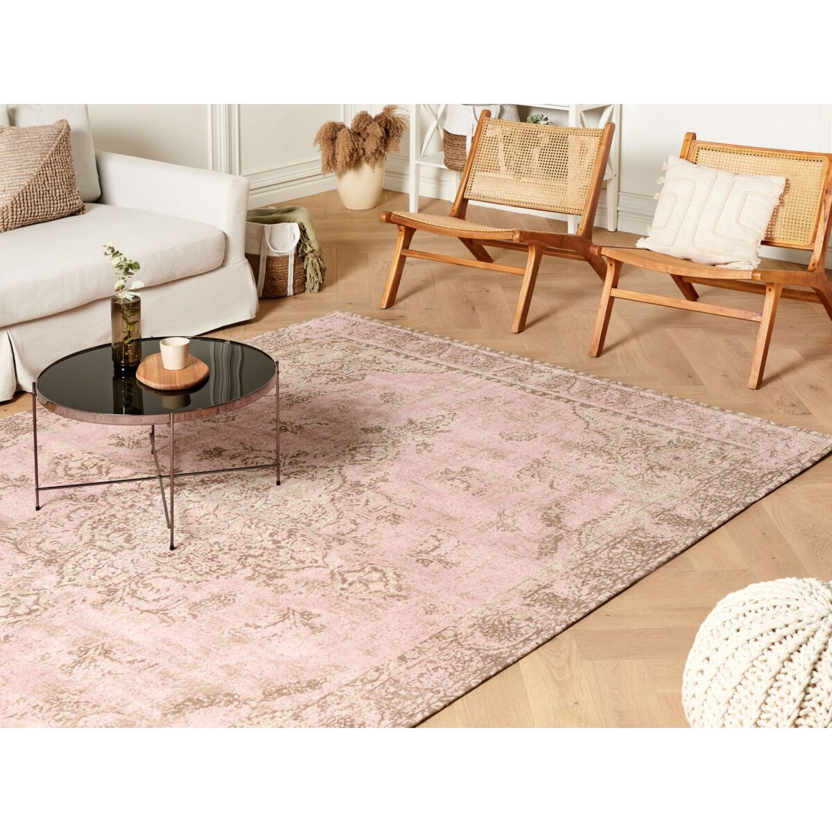 Dywan bawełniany 200 x 300 cm różowy MATARIM