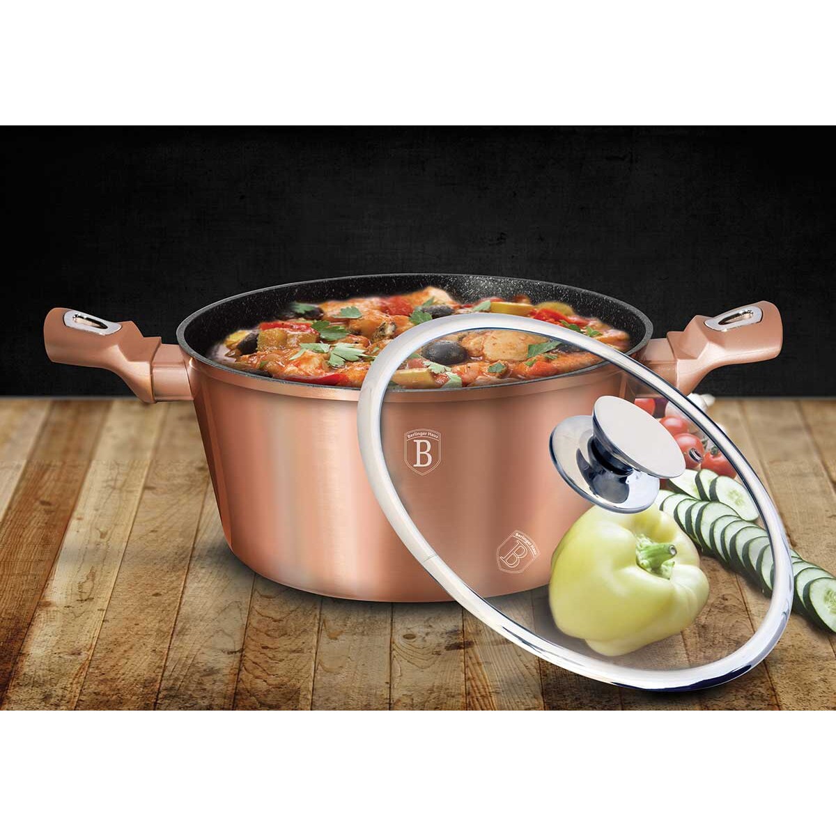 Zestaw 17 elementów garnki, patelnie, akcesoria, noże Berlinger Haus BH-6161