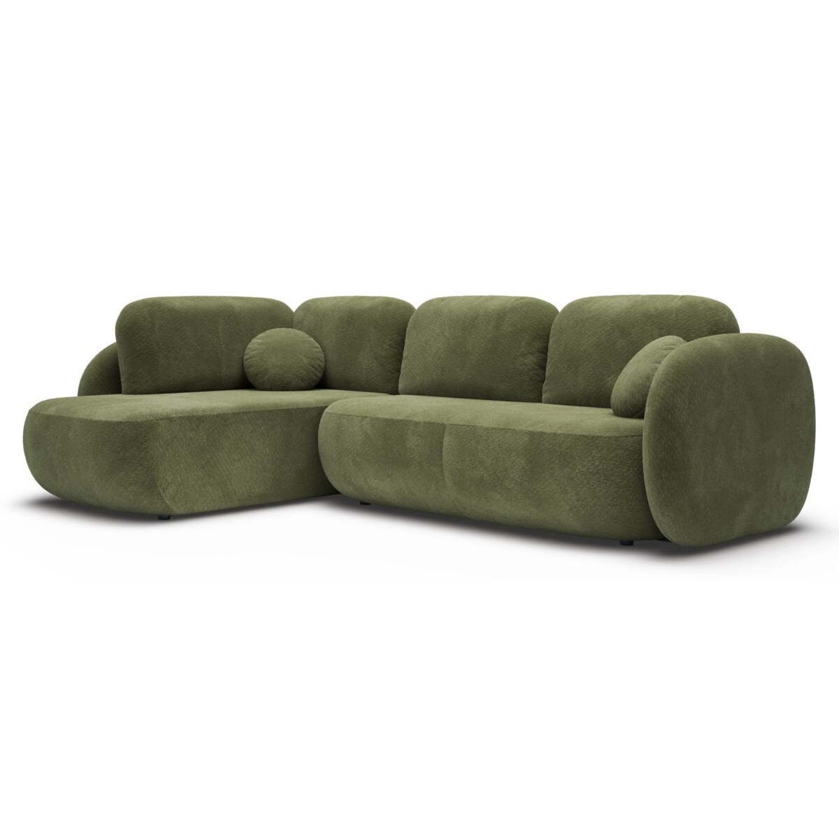 Nowoczesny Narożnik rozkładany OLIVIO II, lewy, zielony