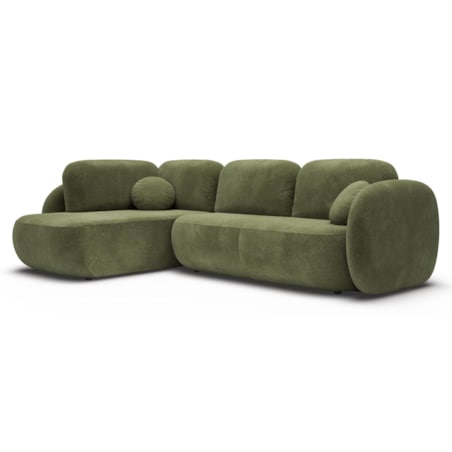 Nowoczesny Narożnik rozkładany OLIVIO II, lewy, zielony