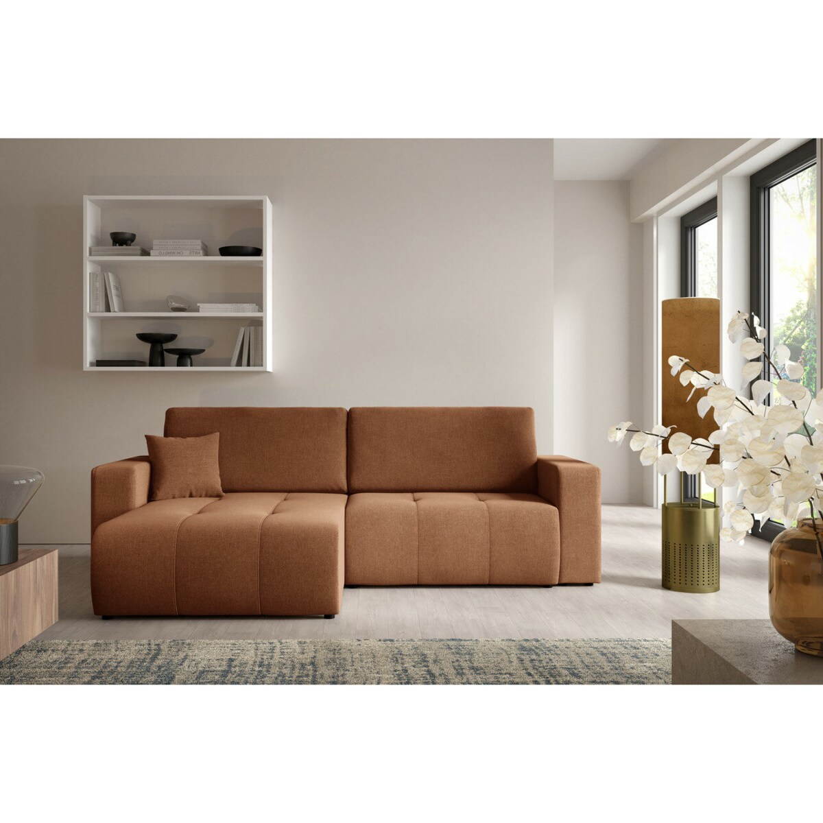 Narożnik MOLINIO L z funkcją spania z pojemnik na pościel Kolor: Wind 56