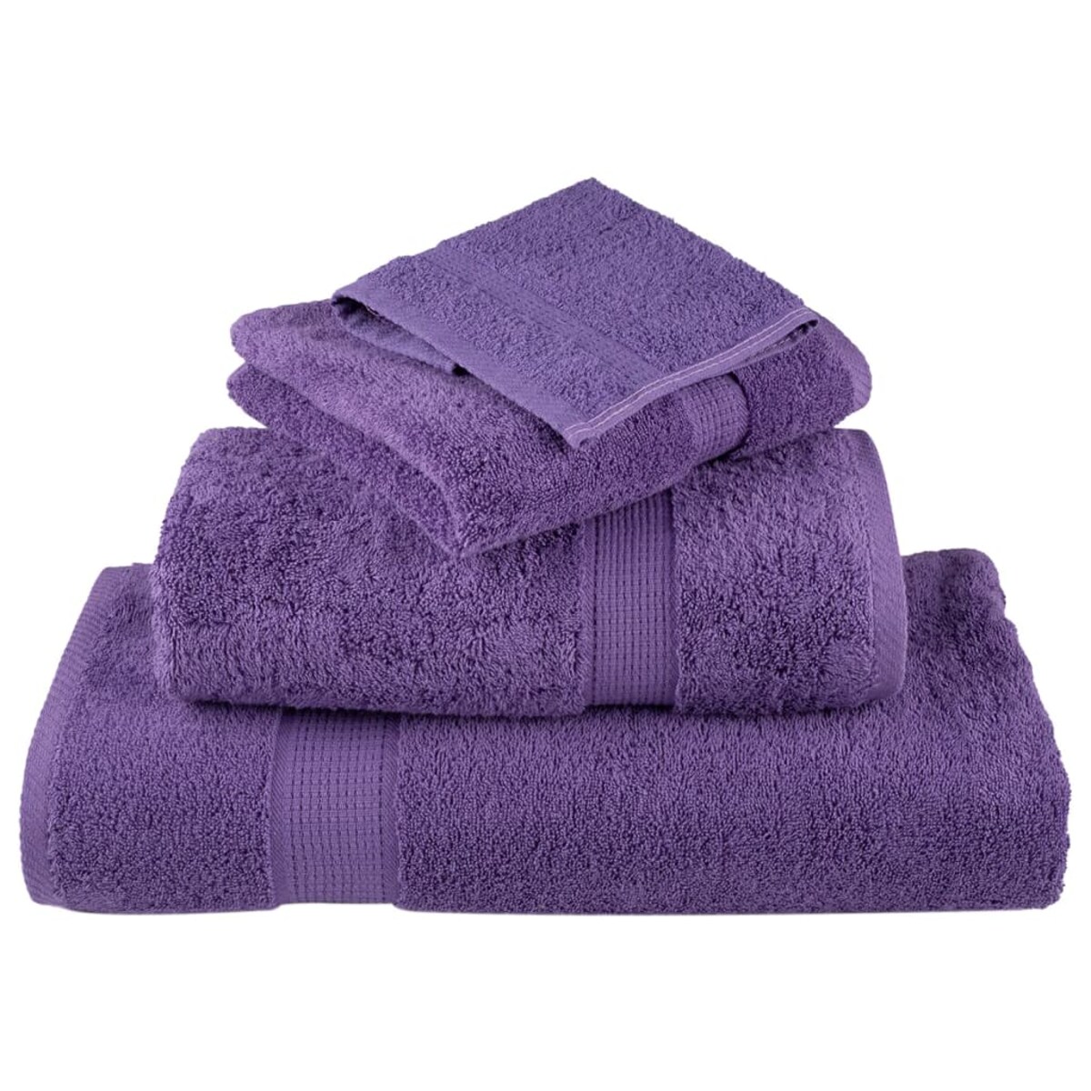 vidaXL Ręczniki premium SOLUND 4 szt. fioletowe, 100x200 cm, 600 g/cm²