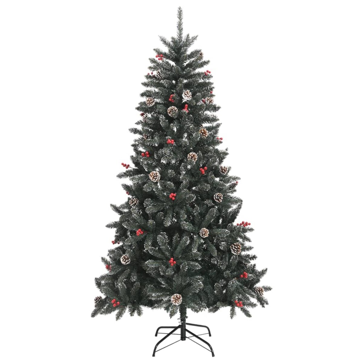 vidaXL Sztuczna choinka ze stojakiem, zielona, 180 cm, PVC