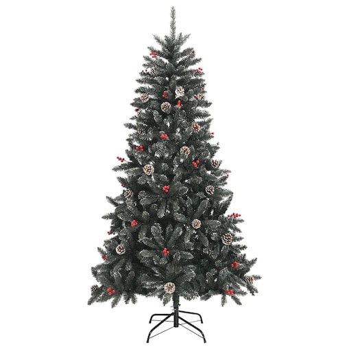 vidaXL Sztuczna choinka ze stojakiem, zielona, 180 cm, PVC