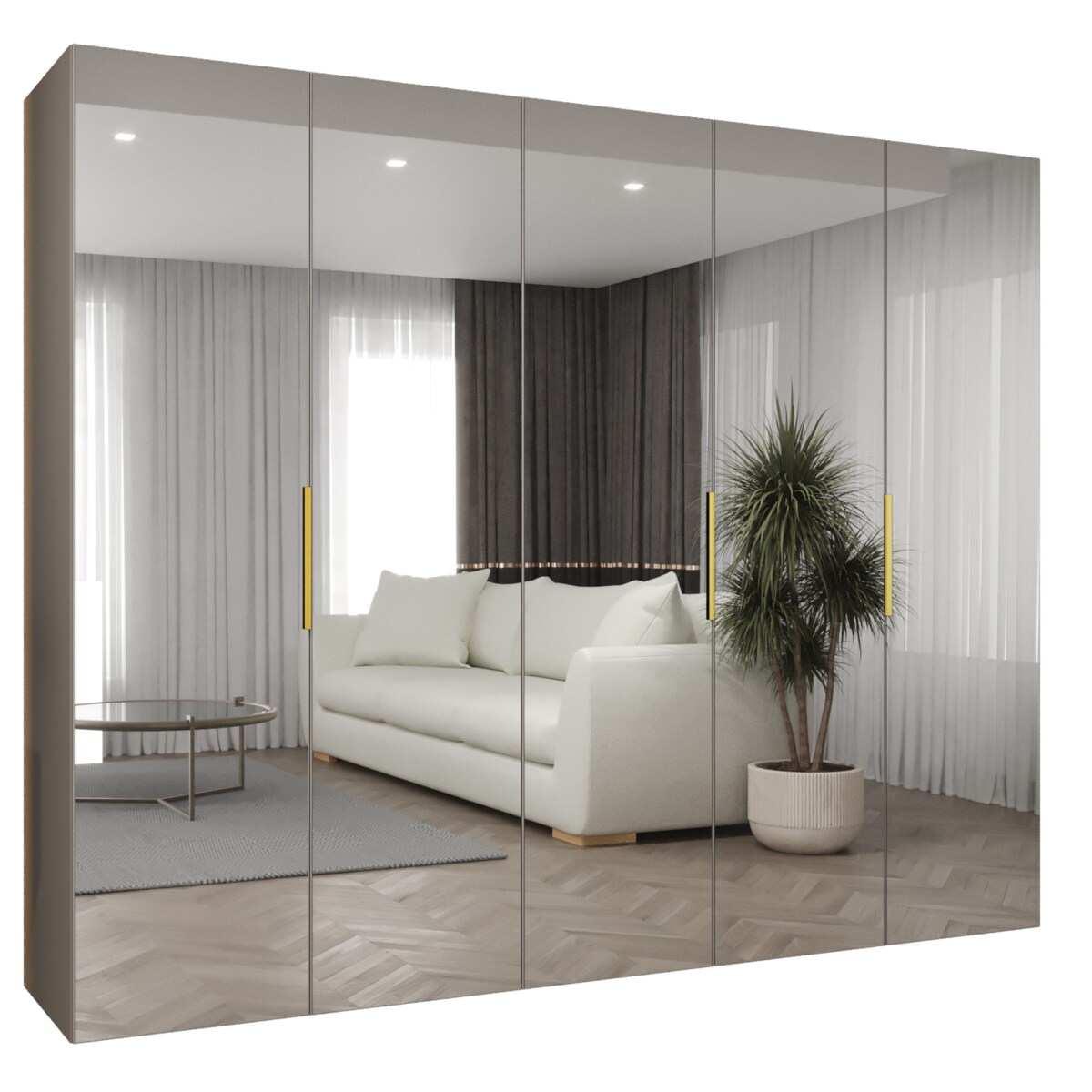 Szafa uchylna otwierana MARBELLA 3 250 wys. 202 cm Kaszmir + u. Złoty