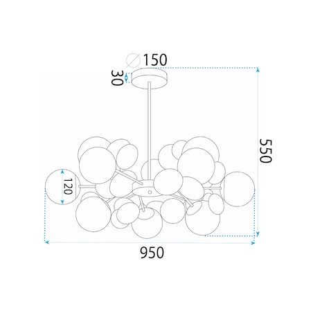 Lampa sufitowa wisząca złota APP1565-12