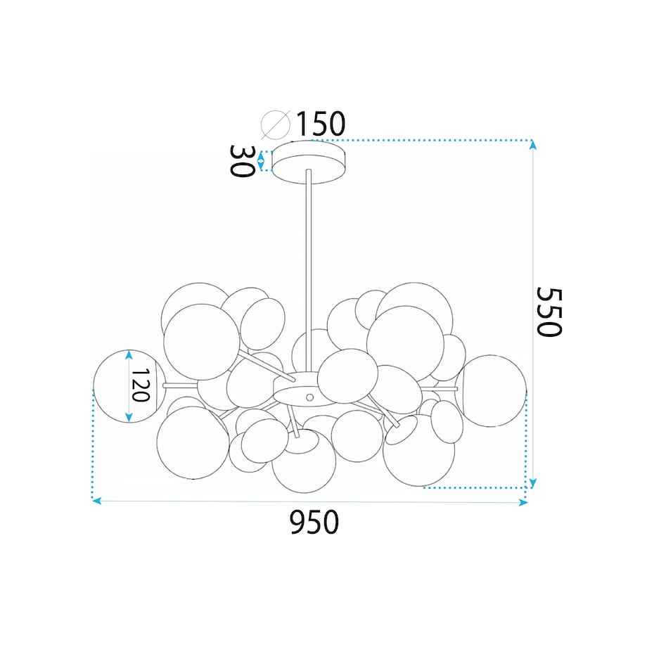 Lampa sufitowa wisząca złota APP1565-12