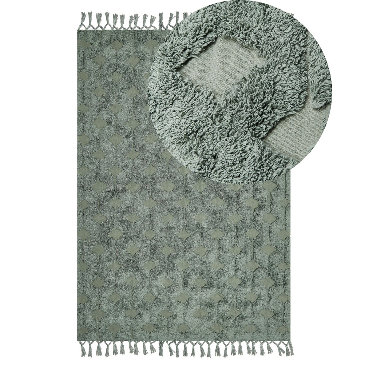 Dywan bawełniany 140 x 200 cm zielony KARS