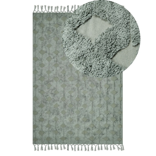 Dywan bawełniany 140 x 200 cm zielony KARS