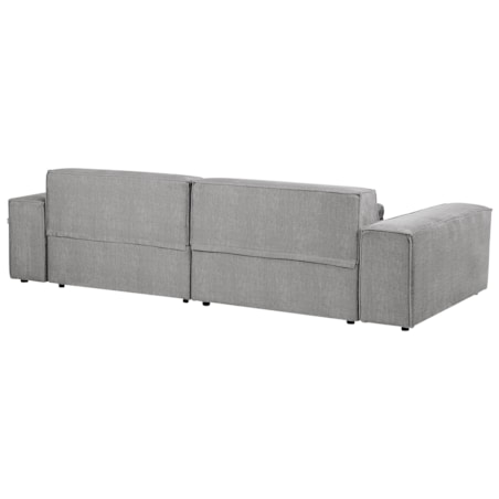 Sofa modułowa 2-osobowa z otomaną szara HELLNAR