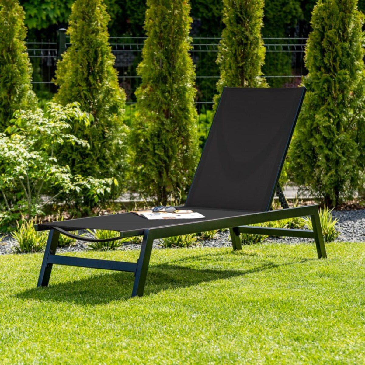 Leżak ogrodowy czarny, Lord