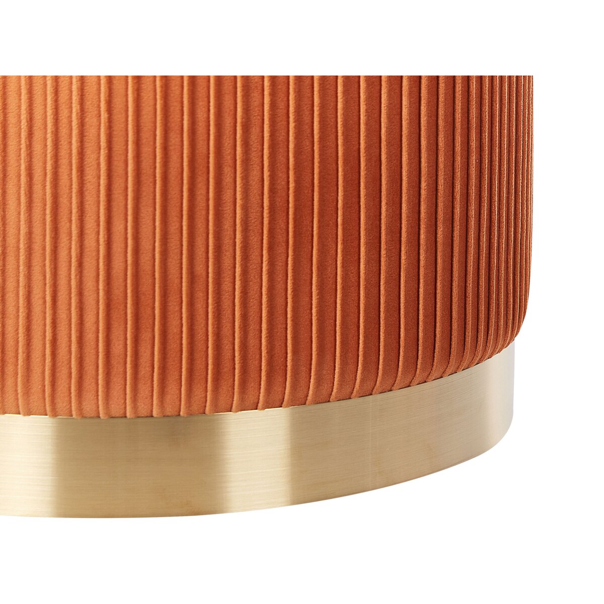 Zestaw 2 welurowych pufów ze schowkiem pomarańczowy MIRAMAR