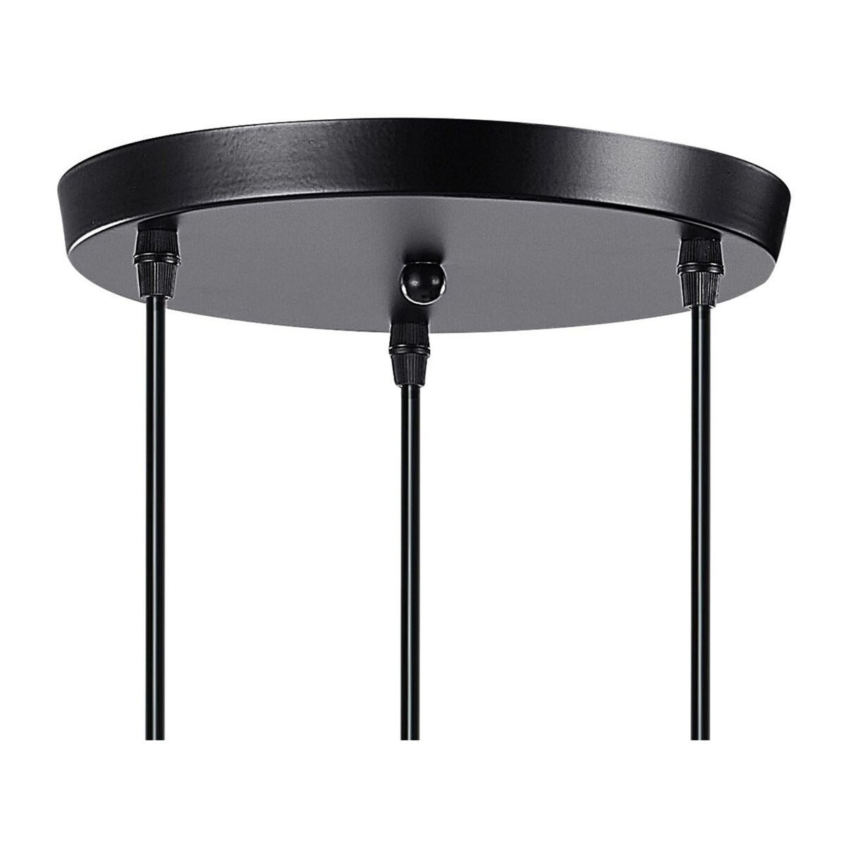 Lampa wisząca 3 klosze metalowa czarna CARSON