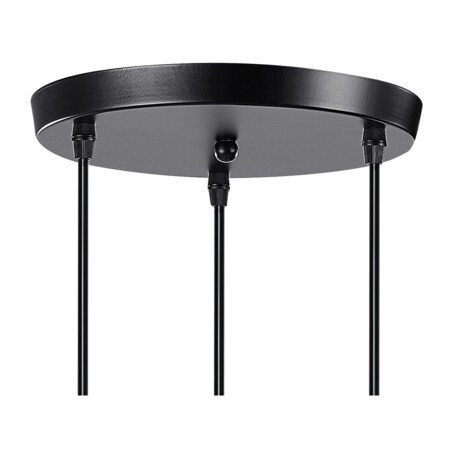 Lampa wisząca 3 klosze metalowa czarna CARSON