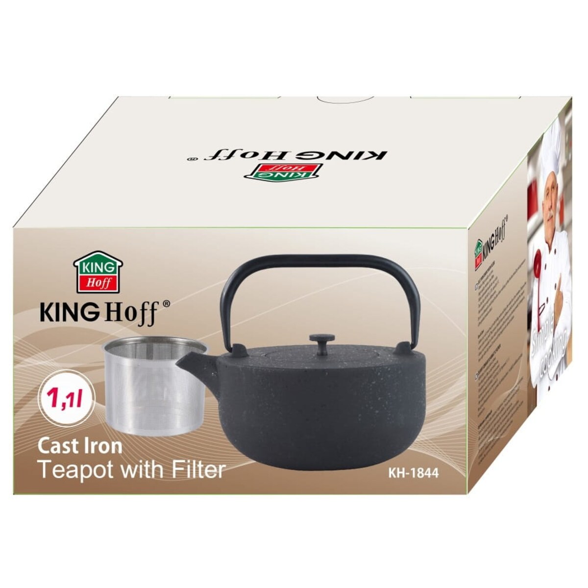 Czajniczek żeliwny Zaparzacz do herbaty ziół 1.1L KINGHOFF