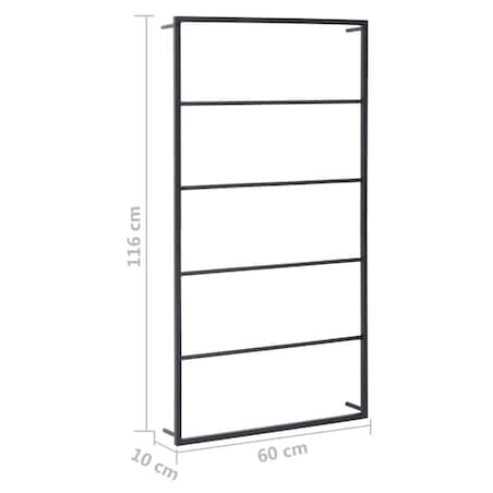 vidaXL Stojak na ręcznik, czarny, 60x10x116 cm, stalowy