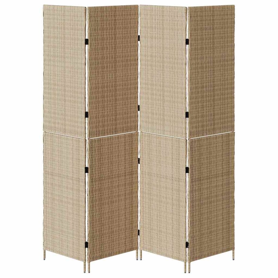 vidaXL Przesłona pokoju Beżowy 196 x 200 cm polirattan